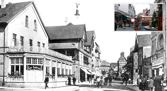 langestrasse_alt_web Ecke Lange Straße / Steege / Am Herforder Tor um 1910