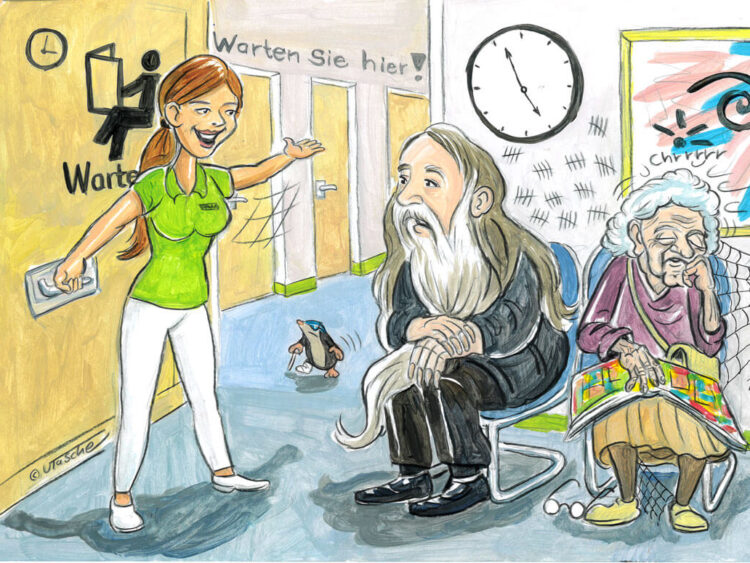 Illustration: Warten bis der Arzt kommt