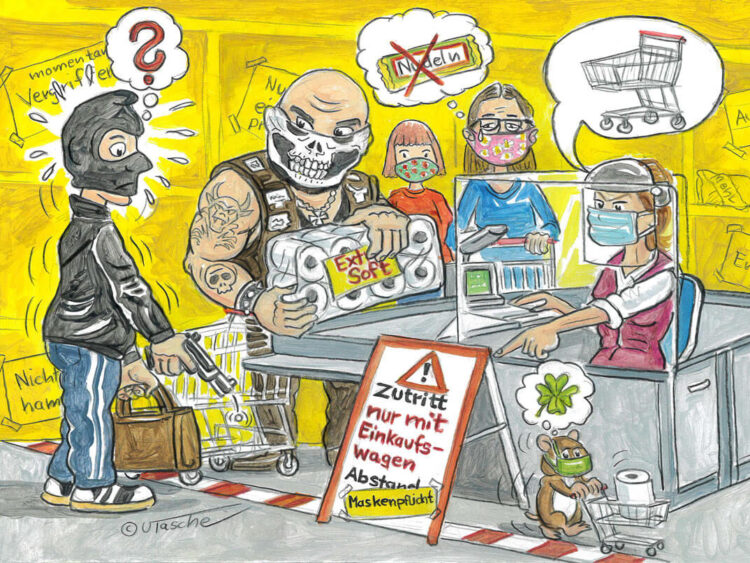 Illustration zu Voehls Welt: Maskenball im Supermarkt