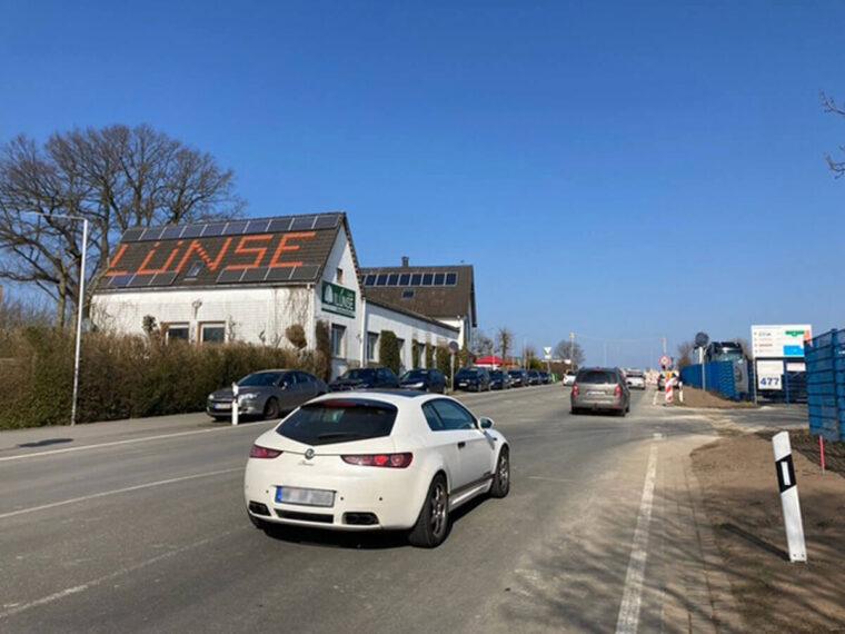 Der Kreisverkehr an Milser und Elverdisser Straße.